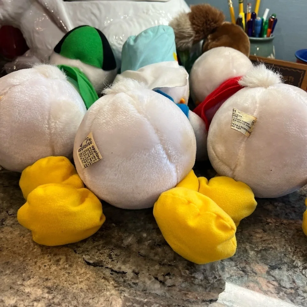 Vintage Disney Huey Dewey and Louie Donald Ducks Stuffed Plush Toys Animals 3